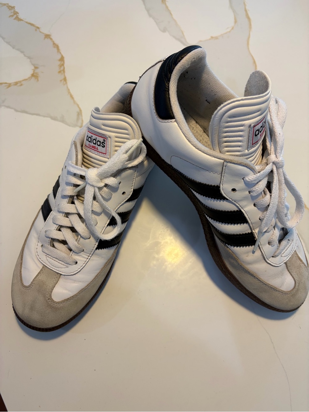 Adidas Samba Classic Leather Sneakers White Black Gum Men’s Size US 8 - Picture 11 of 11